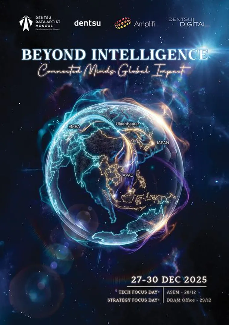 Beyond Intelligence — Connected Minds, Global Impact, a Dentsu Digital and DDAM event poster