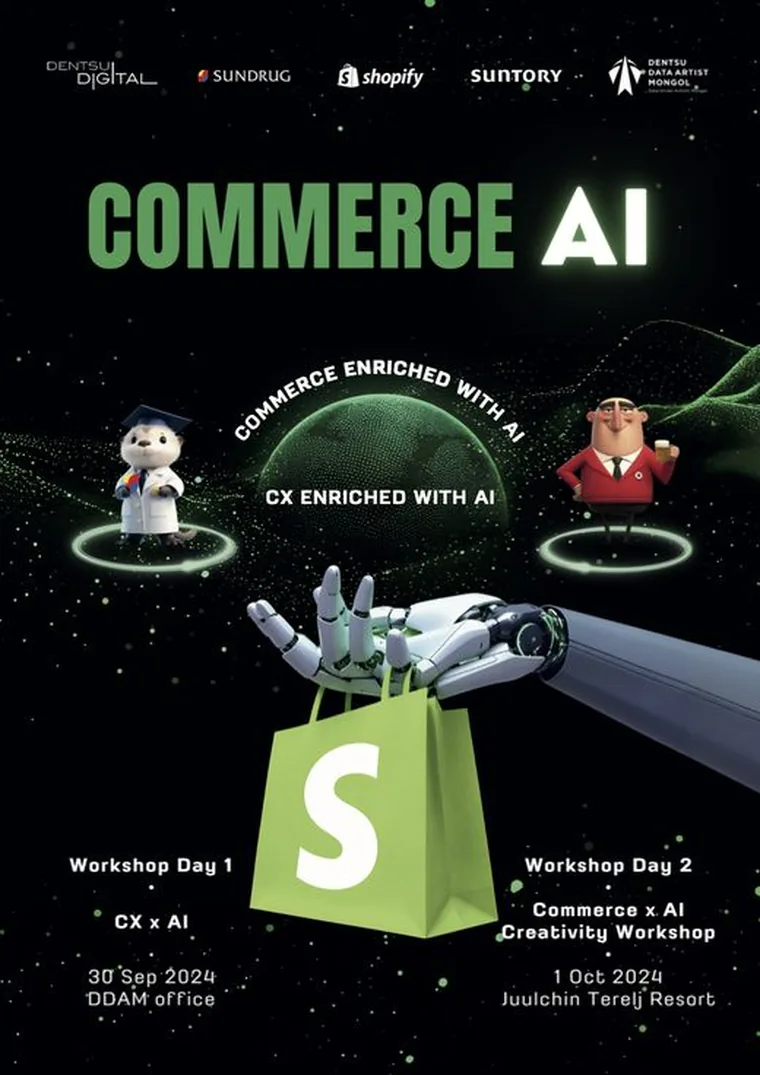 Commerce AI, CX and commerce creativity workshop poster
